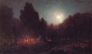 Sanford Robinson Gifford Night Bivouac of the Seventh Regiment New York at Arlington Heights,Virginia oil painting reproduction